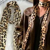 Y2K American Leopard Print Long Scarf 100x7CM Tie Multifunction Hair Band Bags Handle Decoration Long Scarfs Women Accessories 4