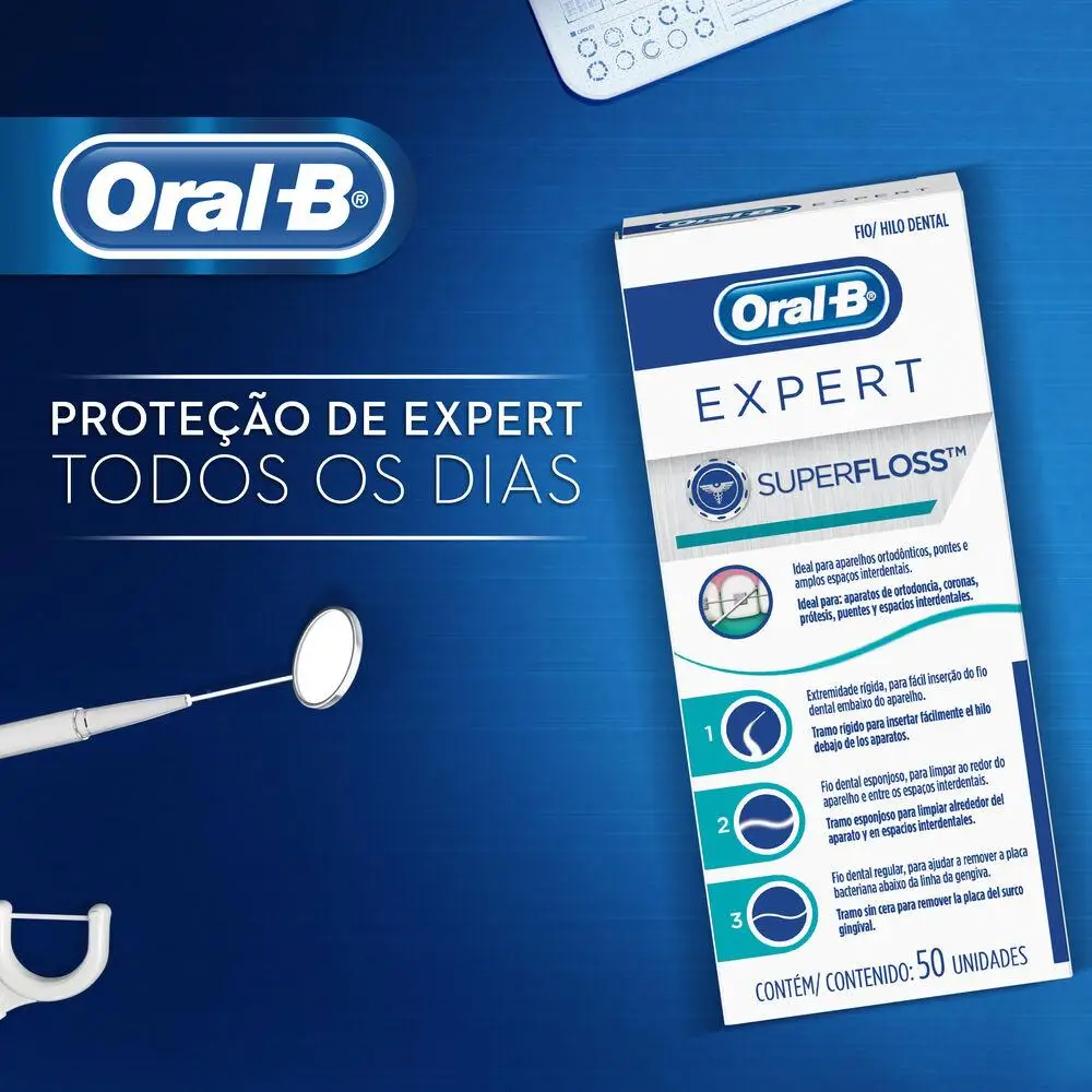 SuperFloss 50un Oral-B Dental Floss