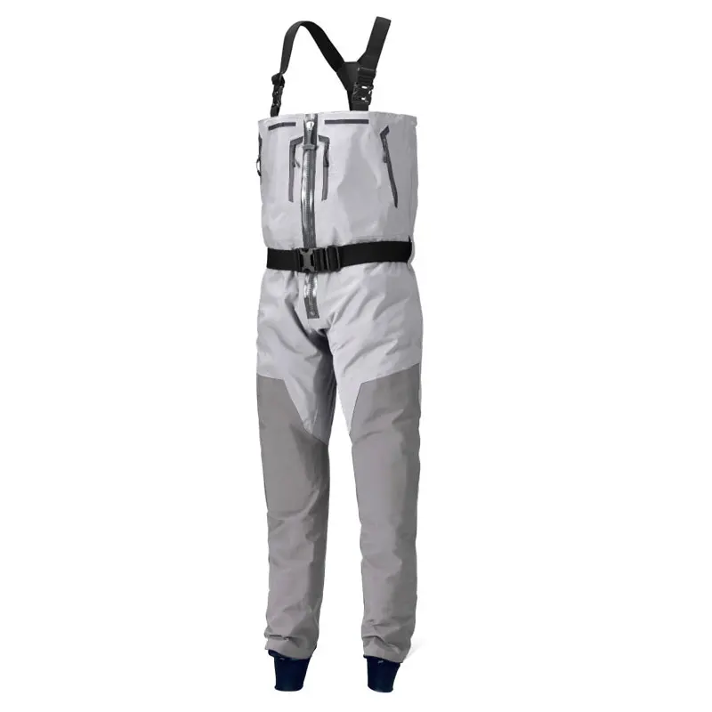 Waders de pêche 4 couches convertibles pour homme, étanches avec fermeture éclair et guêtres latex