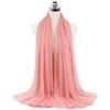 Femmes musulmanes en mousseline de soie Hijab châles écharpe Modal coton Jersey Hijabs plaine douce pour femme musulman Voile bandeau 70*180 cm islamique