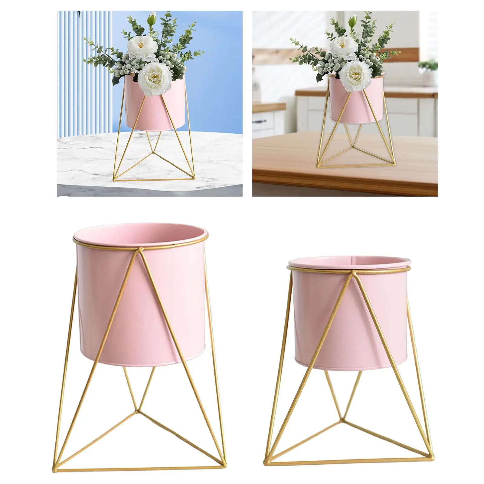 Plant Holder Container Accessories Metal Flower Pot Stand Flower Pot Shelf for Garden Living Room Multiple Plant Patios Balcony