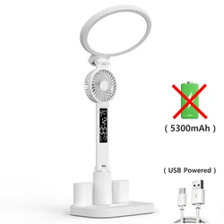 Enhanced LED Desk Lamp with Fan | Adjustable Brightness & Color | USB/Type - C Powered | Time & Temperature Display | Ideal (USB Powered)