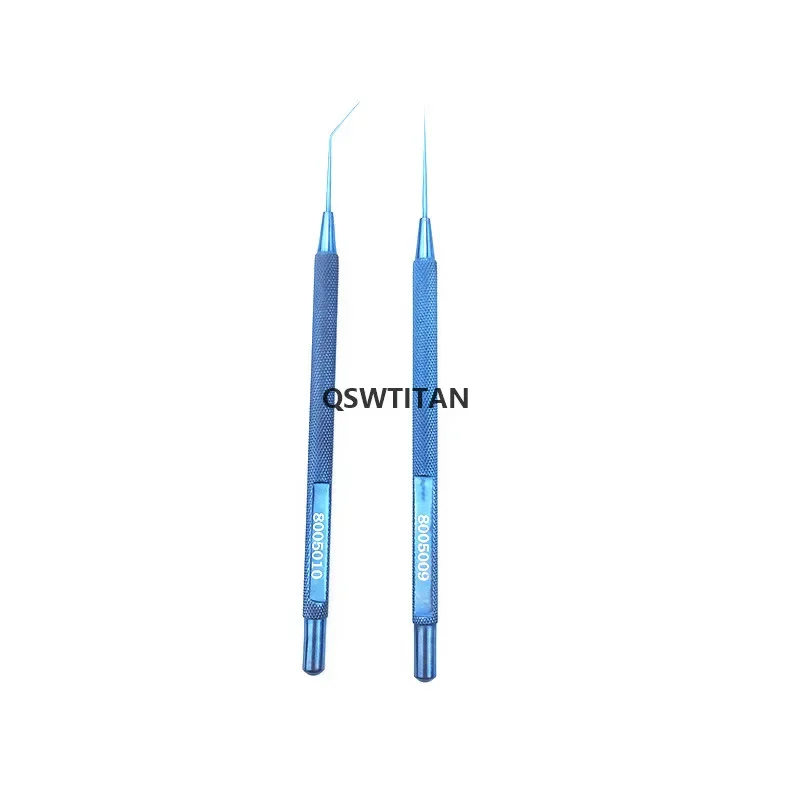 Titanium Sinskey Lens Manipulating Hook 0.15mm dia blunt tip straight / angled ophthalmic Veterinary Surgical Instruments
