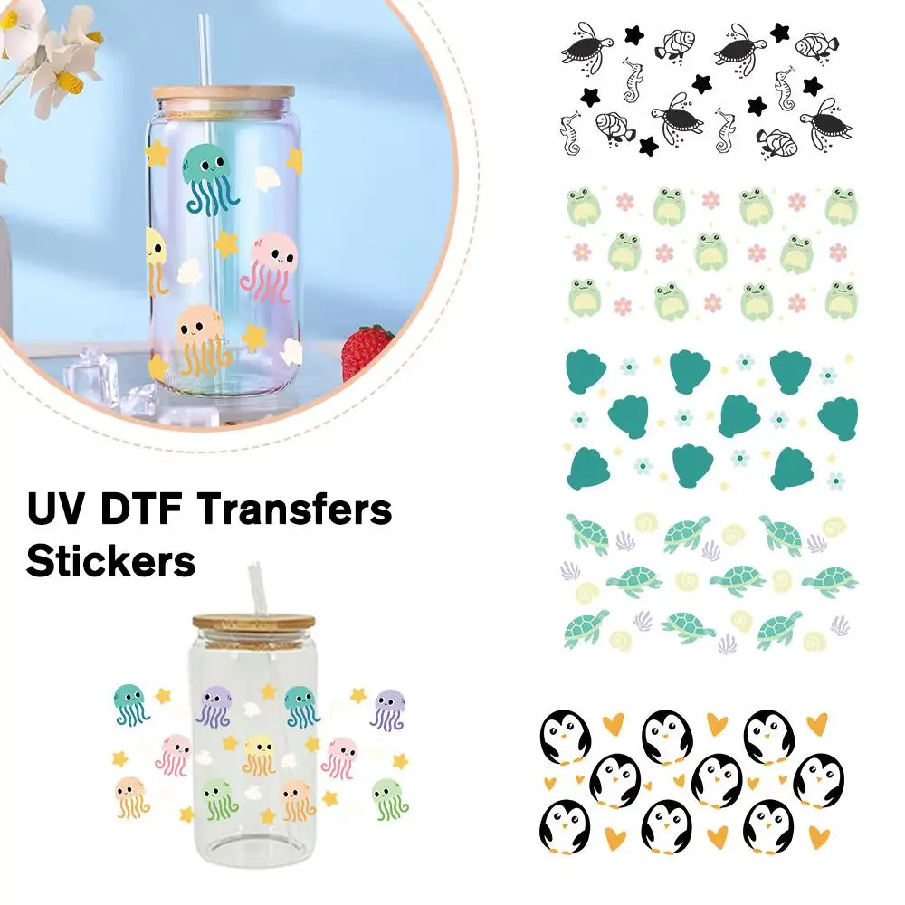 

3D UV DTF Transfers Stickers For 16oz Cup Wrap Butterfly And Flower Printed For DIY Glass Ceramic Metal Leather Accessory J4M2