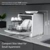 Countertop Dishwasher, 5 Washing Programs Portable Dishwasher With 5-Liter Built-in Water Tank For Glass Door 2
