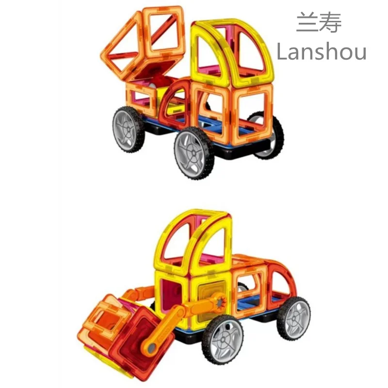 Big Size DIY Magnets Building Blocks Engineering Vehicle Magnetic Blocks Contructor Educational Moc Block Toys Children
