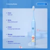 5-speed Sonic Electric Toothbrush Cartoon for Kids Teeth Whitening Children's Tooth Brushes Rechargeable with Replace Heads IPX7 2