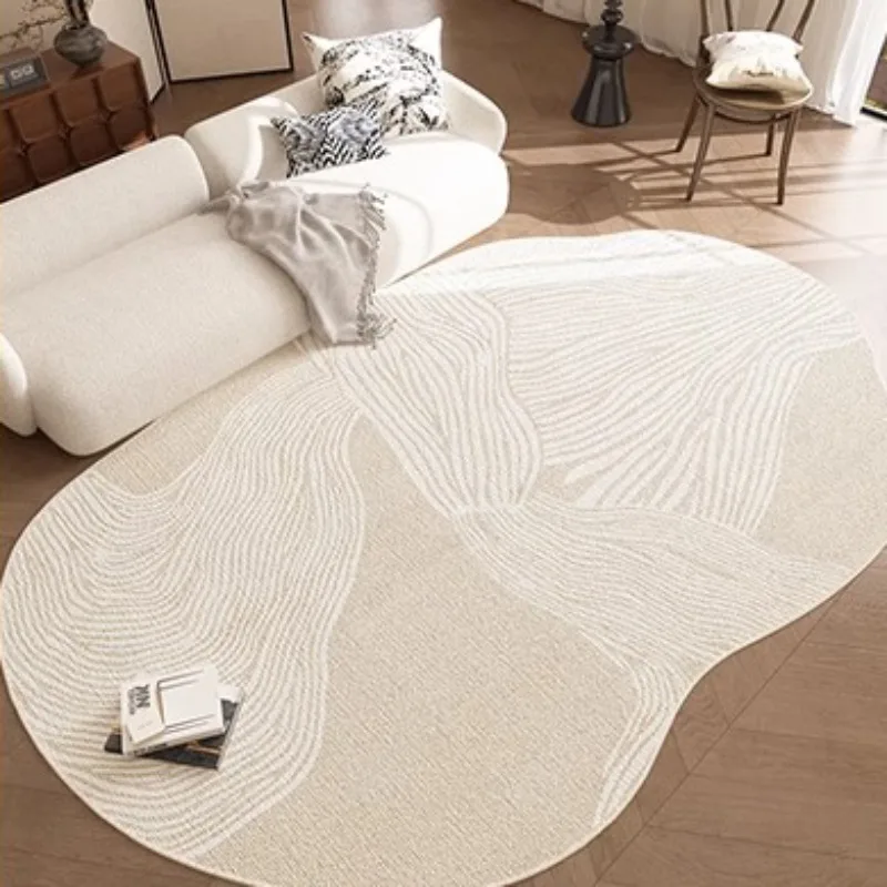 Special-shaped Living Room Carpet Cream Style Large Area Bedroom Fluffy Rug Light Luxury Creative Decoration Coffee Table Mat 러그