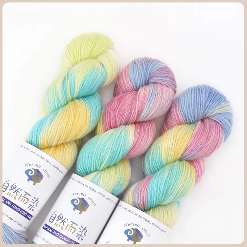 100g 270Meters Handmade Dyed Wool Yarn for DIY Knitting&Crocheting Sweater Scarf Gradient Color Cotton Wool Yarn 6