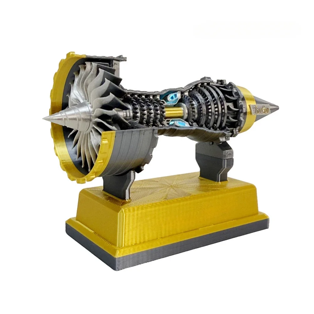 12cm TR900 슈퍼 터보 팬 엔진 미니 모델 키트 모터 기능 전기 버퍼 3D 인쇄 컬렉션 어린이를위한 장난감 소년