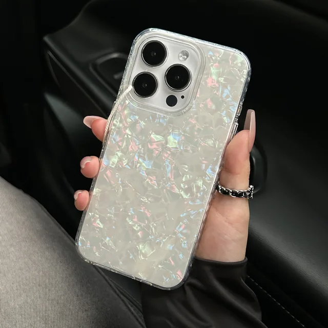 Luxury Glitter Shell Pattern Laser Phone Case For iPhone 11 12 13 14 15 16 Pro Max X XR XS 7 8 Plus Soft IMD Shockproof Cover - Image 2