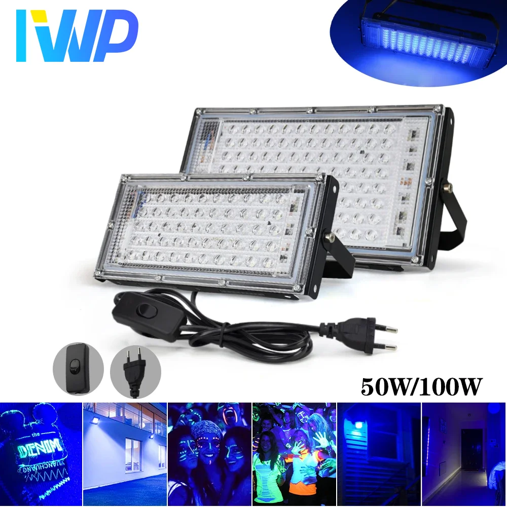 UV LED Flood Light 50W 100W AC220V 230V Indoor Outdoor Floodlight 395nm