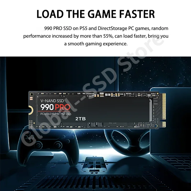 Ʈ ũž PC PS5  ο  ָ Ʈ ̺, NVME SSD TLC ϵ ̺ ũ, 4TB, 2TB, 1TB, M.2 990 PRO, 14000 MB/s
