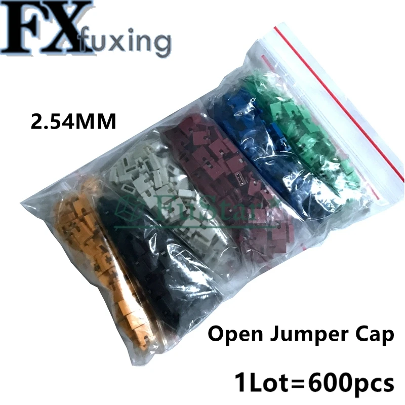 600PCS 6 Color Each Color 100 PCS 2.54mm Standard Circuit Board Jumper