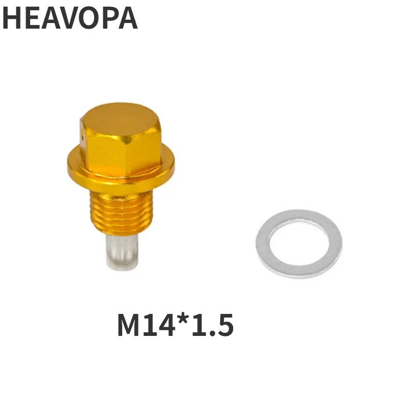 M14 x1.5 Magnetic Oil Drain Plug Aluminum CNC Craft with Drain Bolt Crush Washer Replacement for Honda Accord Civic CR-V Odyssey