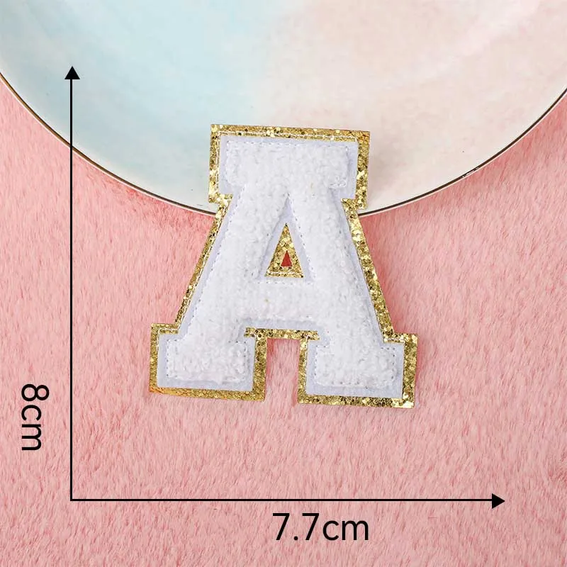 English Alphabet Letter Embroidery Patches Hot Melt Adhesive Sew On Brand Cloth Accessories Stickers Name Patches