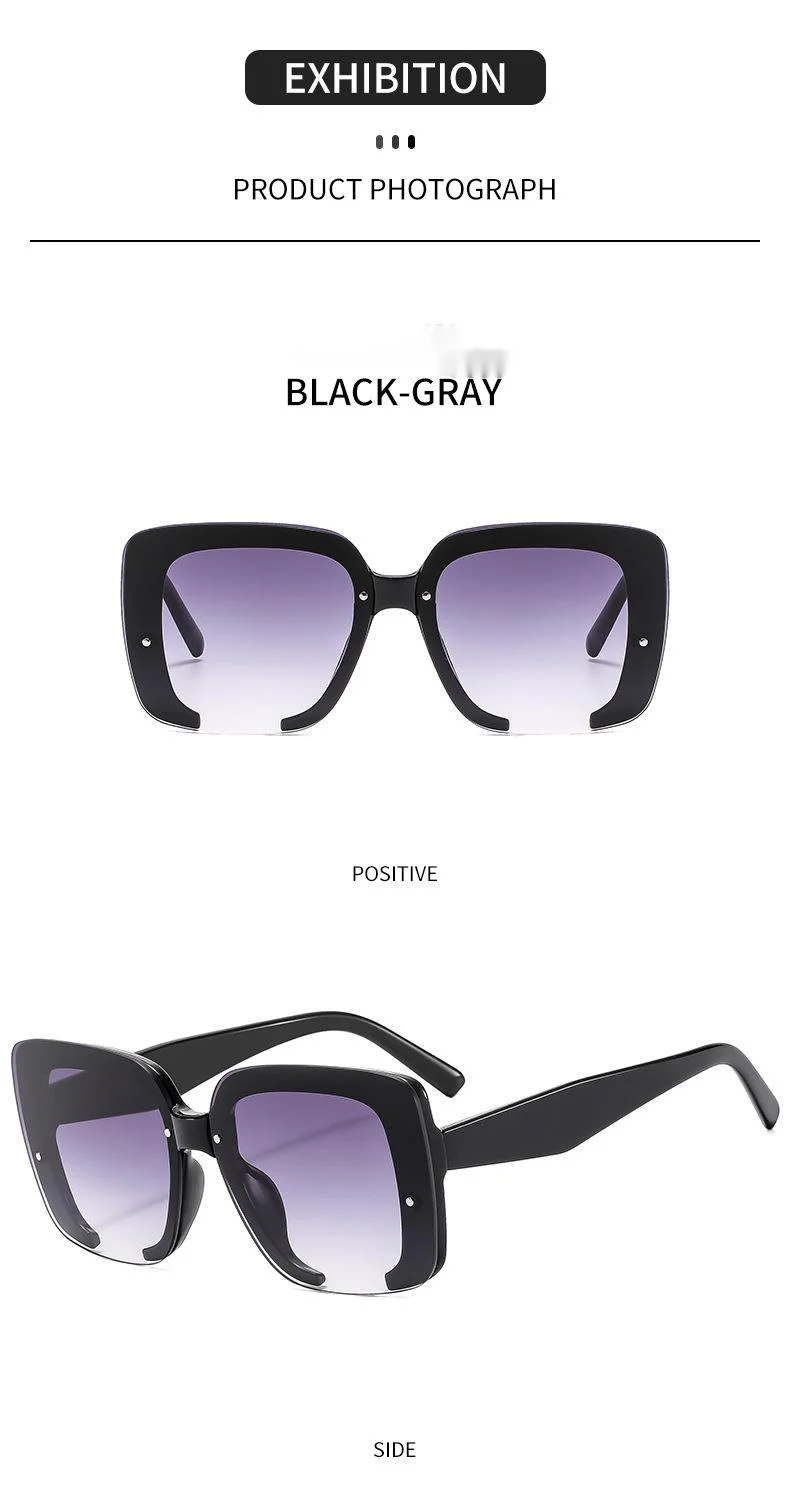 New men's and women's same style box fashionable set with glitter pink frame sunglasses, personalized notch glasses_voghion.com