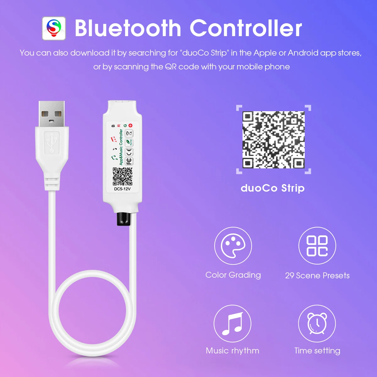8MM 576LED/M 블루투스 RGB COB LED 스트립 빛 USB LED 테이프 리본 TV 백라이트 원격 디밍이 가능한 스마트 야간 조명
