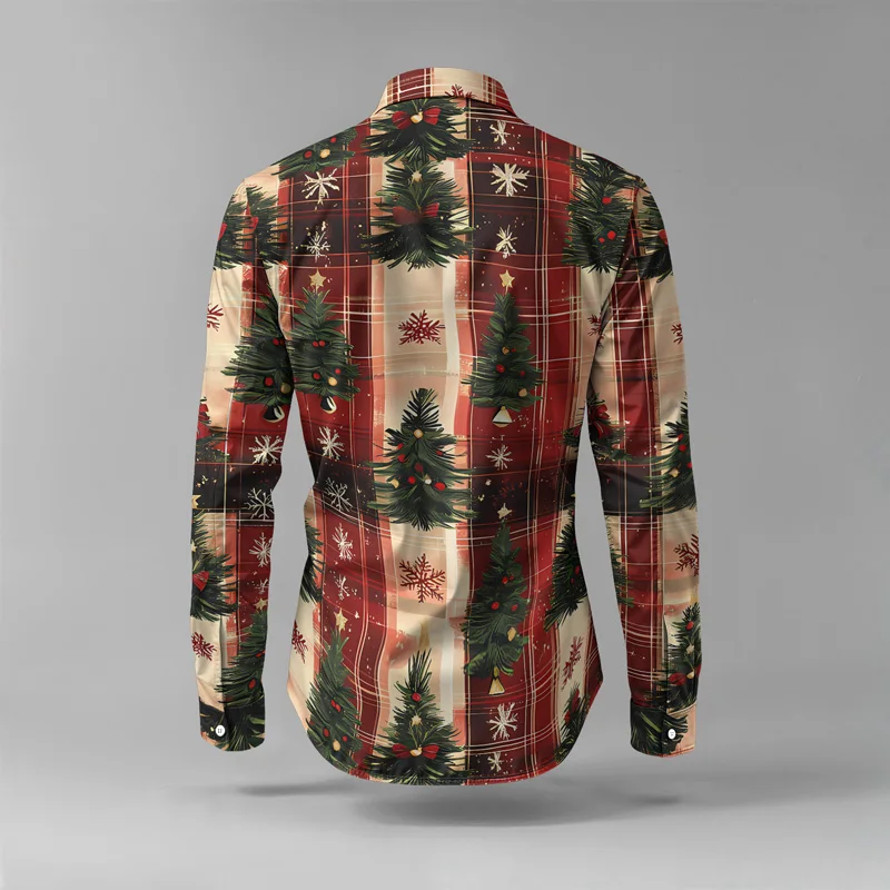 2025 Fashionable Spring Summer Men Shirt Set Christmas Print Fashion Gingerbread Man Two Piece Set Mens Snowman Lightweight_voghion.com