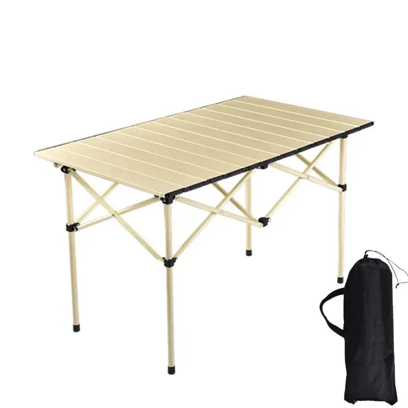 

Portable Camping Table Foldable Outdoor Desk Collapsible Car Table For BBQ Garden Backyard Roll Up Table Carrying Bag For Yard