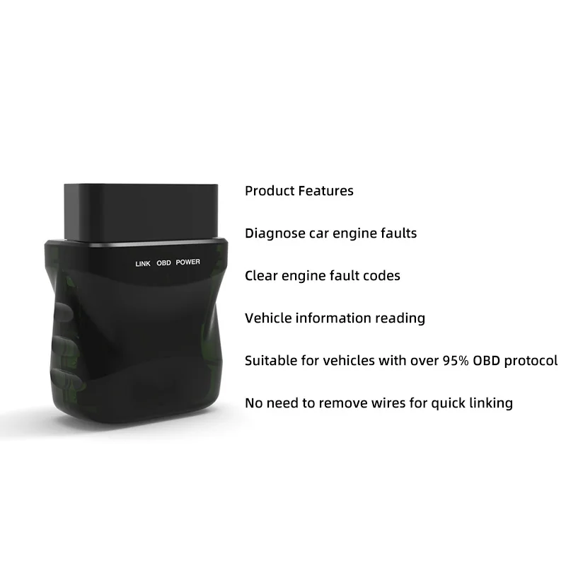 1 PC Automobile Fault Diagnosis Instrument OBD2 Detection Tool Reading Card Bluetooth Engine Tester Elm327 3
