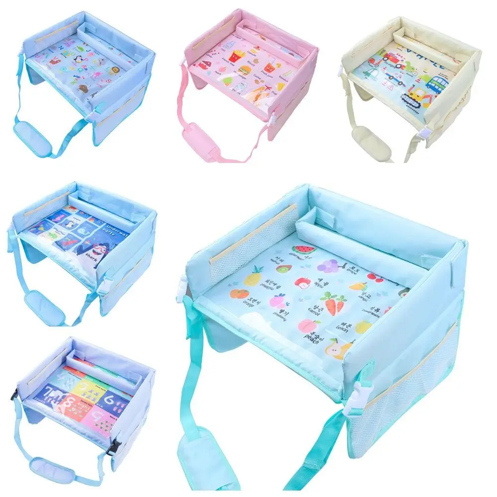 Multifunction Snack Tray Baby Car Seat Tray PVC Ox Cloth Kids Toy Holder Desk Dining Car Table Stand Organizer