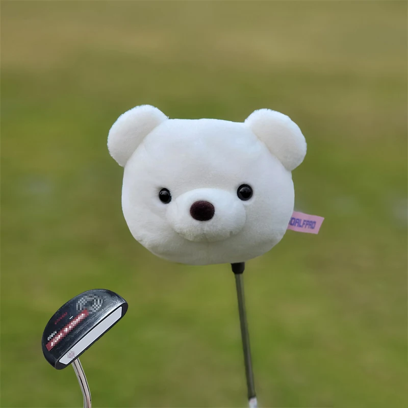 Cartoon Golf Headcovers Plush Cute Golf Driver Fairway Wood Putter Headcover Accessory White Brown Colors golf club headcover