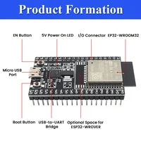 ESP32 Development Board with GPIO Expansion Board Kit ESP32 32D BT Wifi Module USB Type-C 38PIN CP2102 ESP32-DevKitC - Image 2