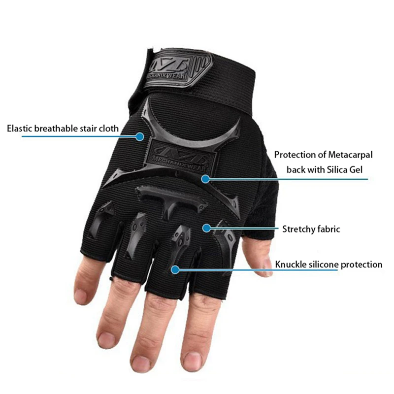 Children Cycling Gloves Kids Half Finger Gloves Bicycle gloves Elastic Non-slip Child Kid Bike Outdoor Riding Equipment