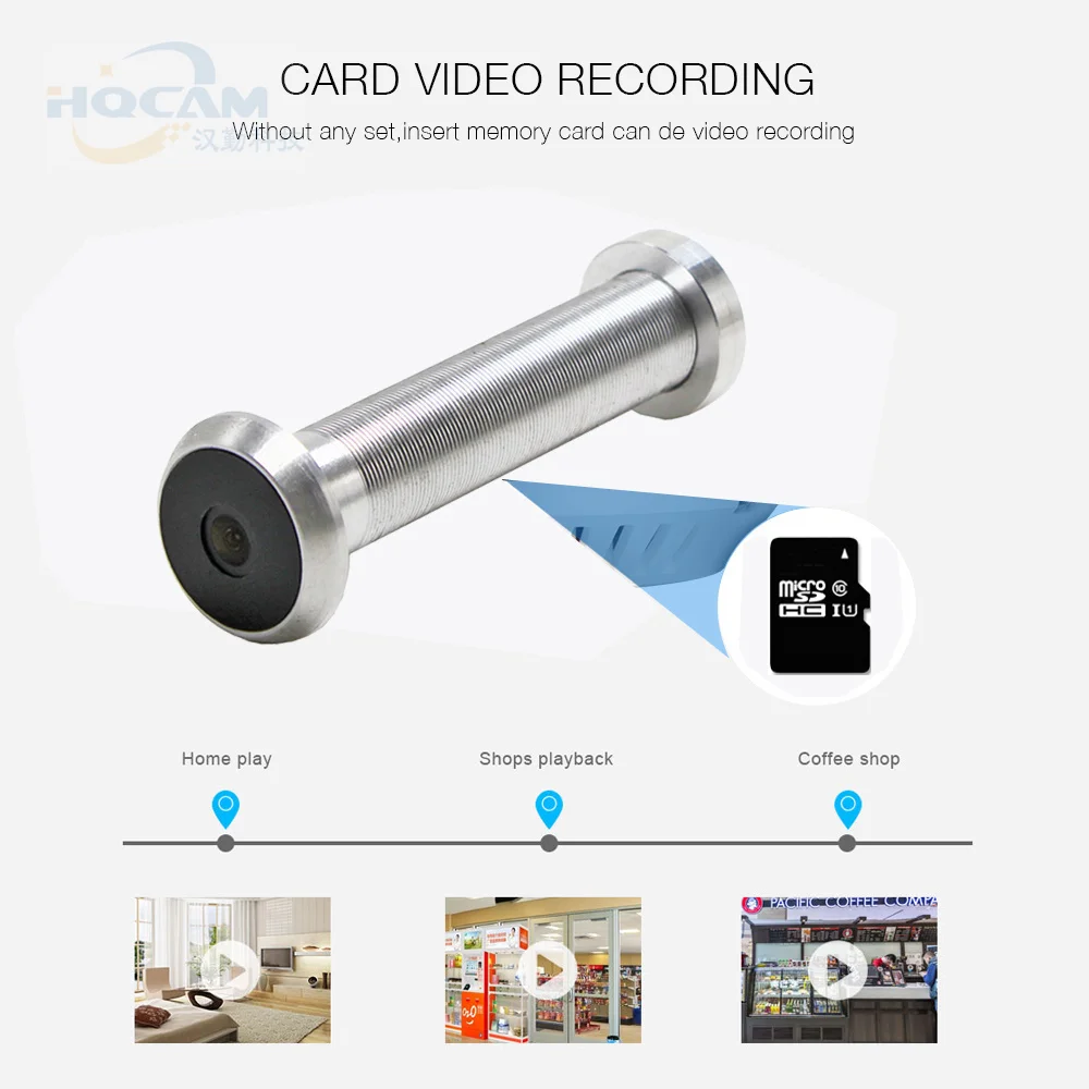 Black Sliver 1080P 2Mp Tf Card Build Ir Audio Door Eye Hole Grandangolare Ip Mini Spioncino Wifi Wireless Door Camera P2P V380 Pro