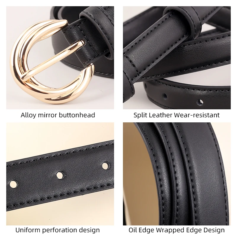 25mm classic stylish split leather belt for women