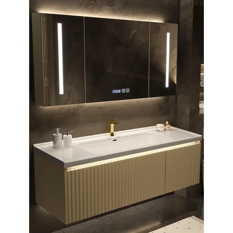 Minimalist Modern Bathroom Cabinet Combination Bathroom Intelligent Beauty Integrated Basin 90 Cm Muebles Para El Hogar