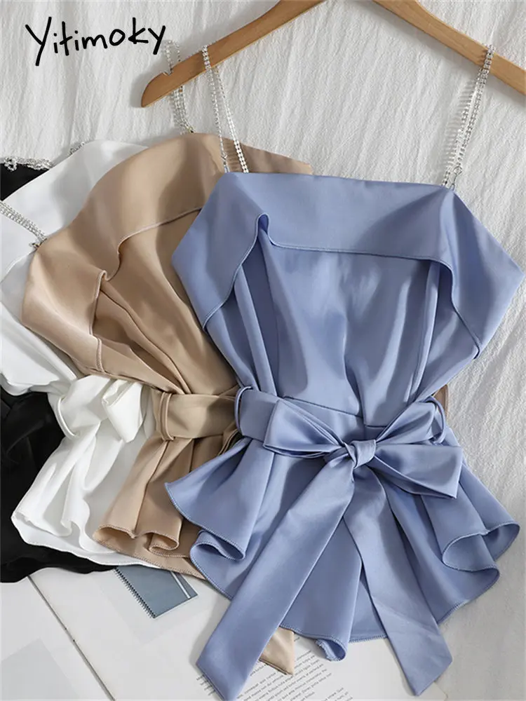 Women Top Bow Korean Elegant Bow Crop Top Tank Tops Bow Tank Top