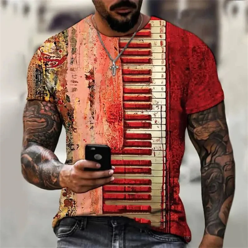 

Ключевые слова, футболка с 3D-принтом фортепиано, счаг, музыка, трендовая Личная футболка для мужчин, Повседневная Уличная одежда, футболки, Мужская Дизайнерская одежда