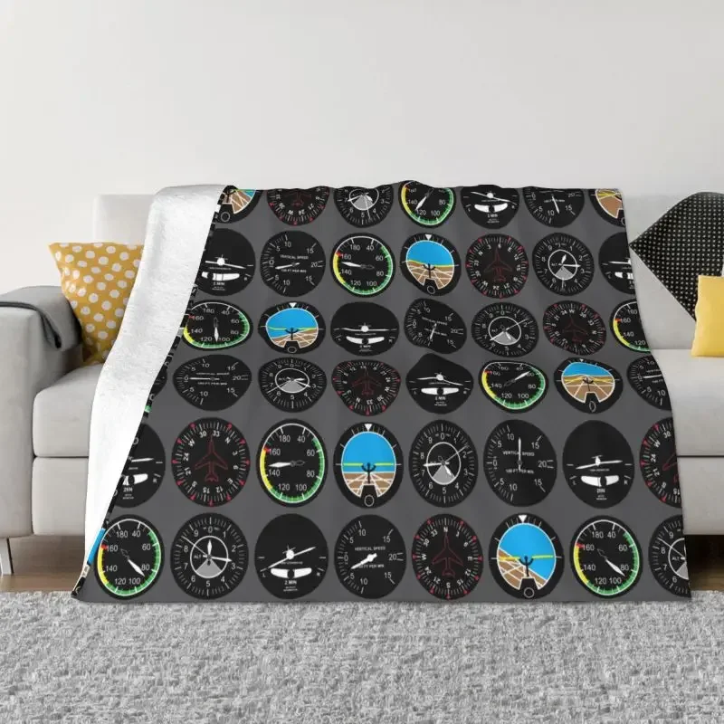 

Aviation Airplane Flight Instruments Blanket Flannel Fleece Warm Aircraft Pilot Aviator Plane Throw Blankets Bedspreads