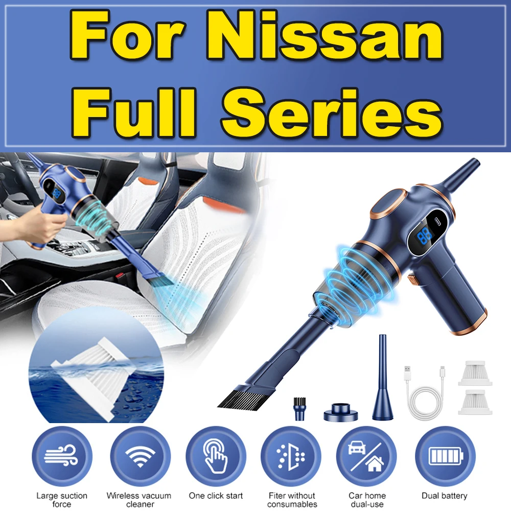 Car Wireless Vacuum Cleaner Handheld 98000PA Vacuum Cleaner Portable Car Home Dry And Wet For Nissan Full Series