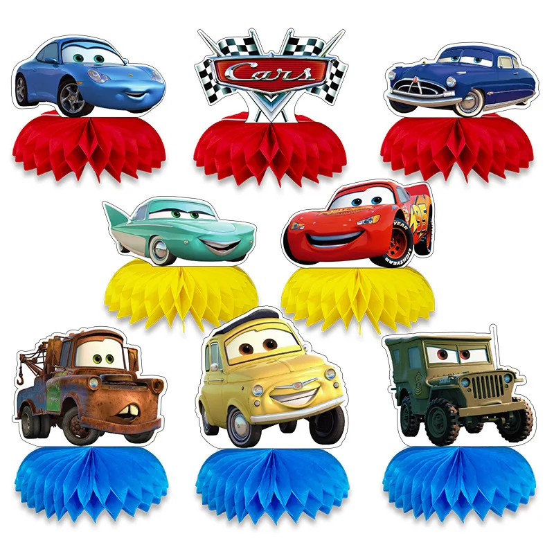 thumbnail image 1 of Juego de vajilla desechable para fiesta de cumpleaños de Disney Pixar Cars Lightning Mcqueen, pancarta, telón de fondo, globos, suministros para niños, 1 of 4