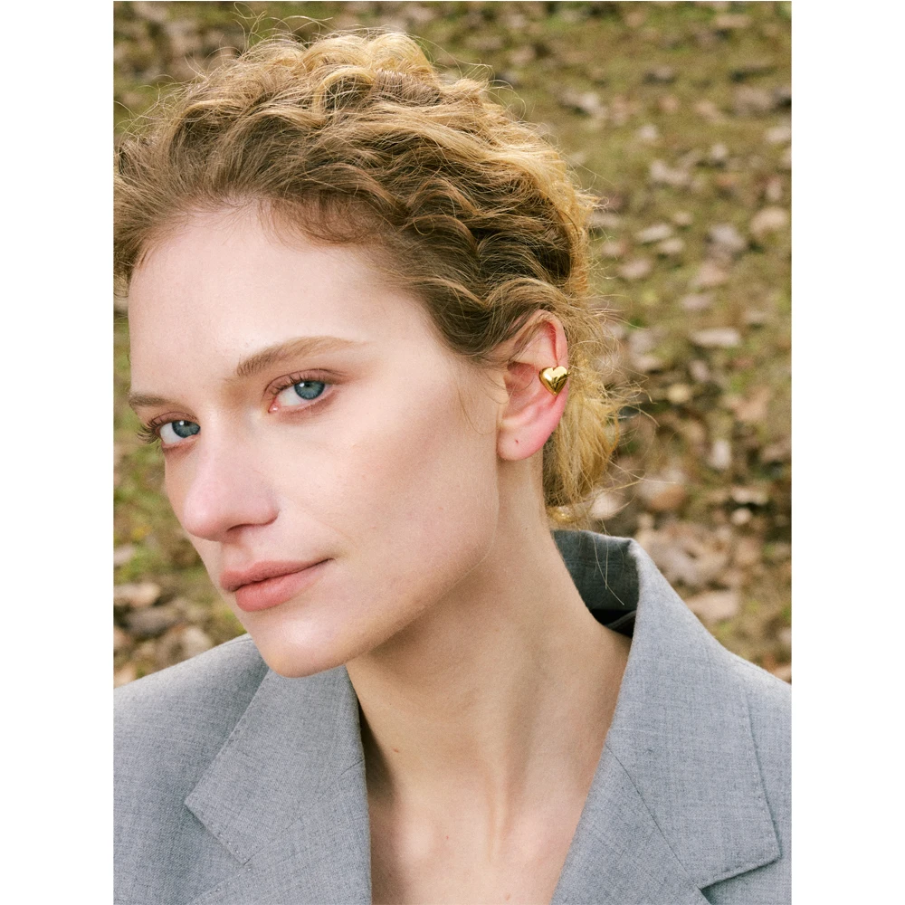 Yhpup Heart Love Ear Clip Earrings