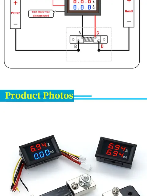 DC 5-120V 100A Amp Meter Bayite DC 5-120V 100A Digital Amp Meter With