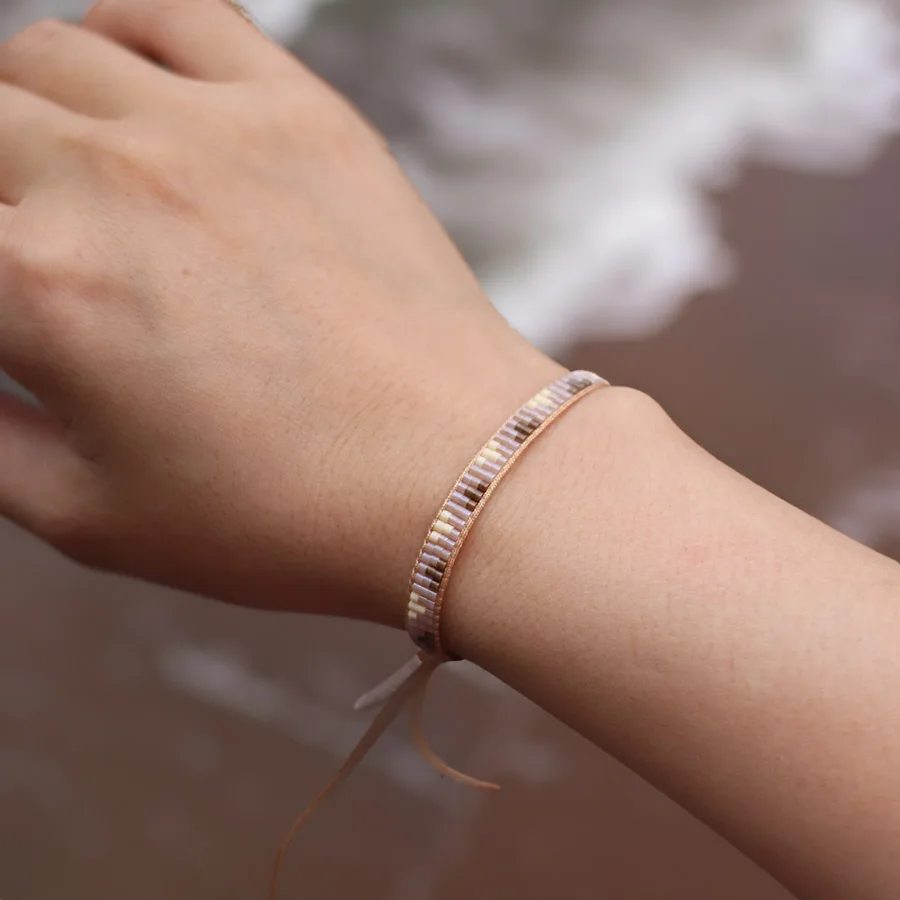 Handmade Seed Beads Adjustable Beach Surfer Bracelet