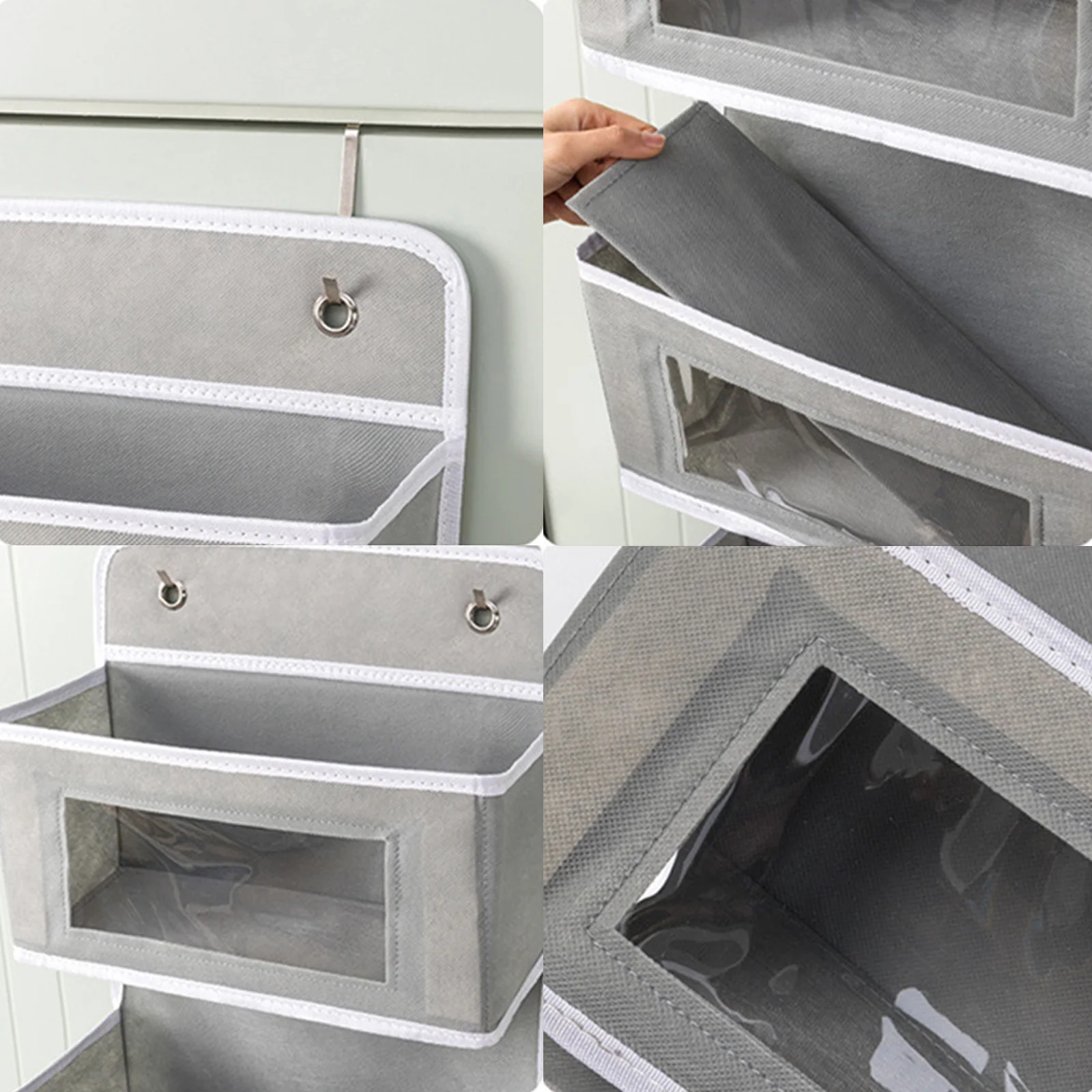 1pc, Door Mounted Storage Rack, Wall Mounted Fabric Storage Room Storage Space Suitable For Storage In Cabinets, Bathrooms 6