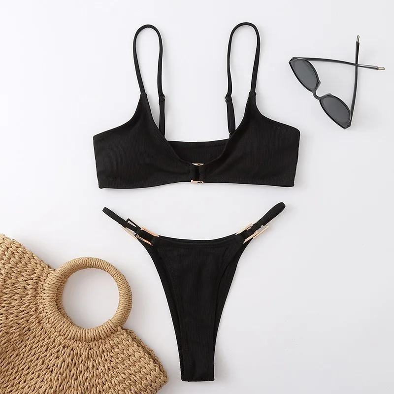 2024 Sexy Women's Bikini Swimsuits Shoulder High Waist Swimsuit Bathing Suit
