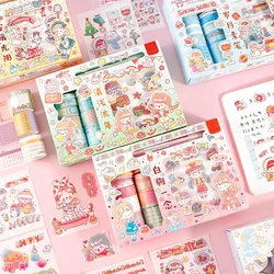 Autocollants décoratifs Kawaii Washi, papier adhésif, ensemble de bande adhésive, dessin animé, pour Journal et livre, pour bricolage, papeterie 