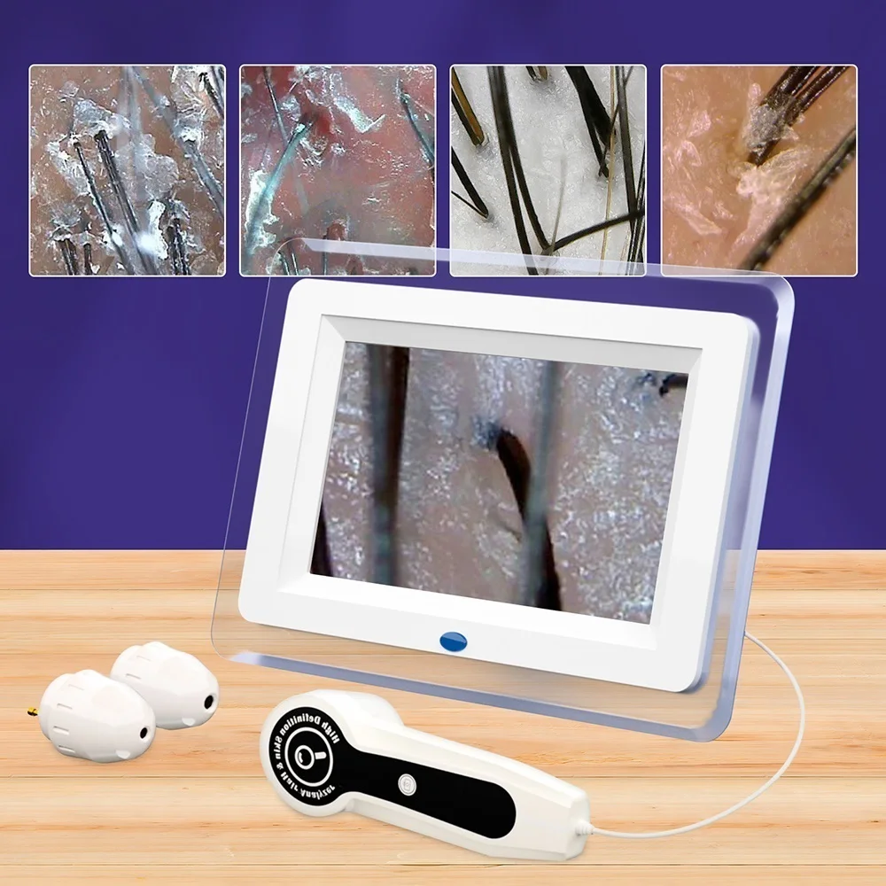7 inch HD LCD Screen 50X/200X Skin Magnifier Professional Skin Analyzer Pore Microscope Tester Hair Follicle Scalp Detector facial skin analyzer