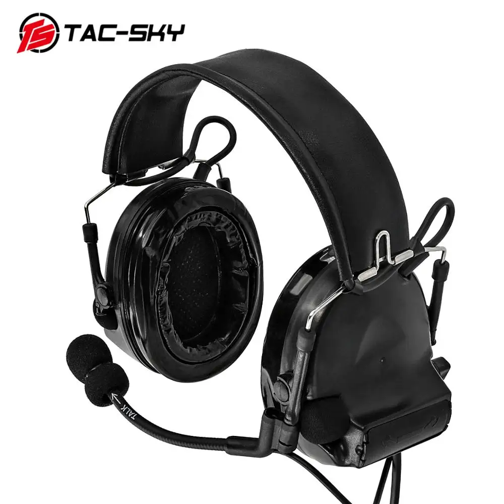 TAC-SKY COMTAC II Silicone Earmuffs Edition Hunting Sports Noise Cancelling Pickup Tactical Headset Baofeng Walkie-Talkie Headse