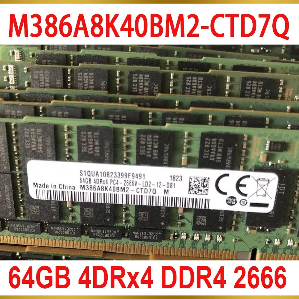 1Pcs For Samsung RAM 64GB 4DRx4 DDR4 2666 PC4 2666V Server Memory M386A8K40BM2 CTD7Q