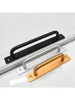 มือจับประตูสีดำ อลูมิเนียมอัลลอยด์ มือจับประตูห้องครัว มือจับประตูระเบียง ห้องนอน สีเงิน สีขาว มือจับเฟอร์นิเจอร์ อุปกรณ์ประตู 6