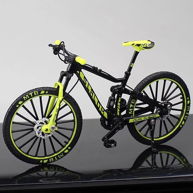 Finger Bike Toys 1:10 Mini Alloy Bicycle Model Diecast Metal Finger Racing Mountain Bike Folded Cycling Ornaments Collection Toys For Children