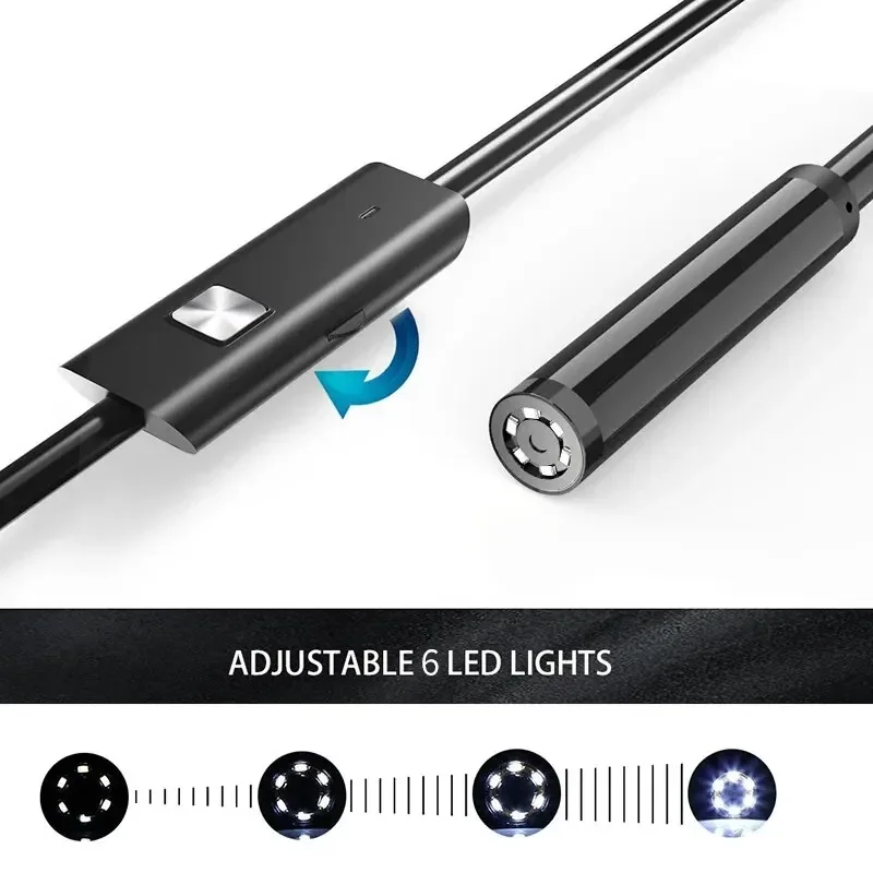 USB Endoscope for OTG Android Phone 5.5mm Borescope Inspection Snake Camera IP67 Waterproof with 6 LED Lights For Type C 3