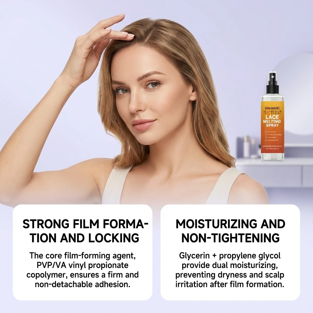 Lace Wig Adhesive Spray 100ml, Gentle Hold, Lightweight & Fluffy Wig Styling Spray, Dual Moisturizing, Helps Relieve Dry Scalp - 4